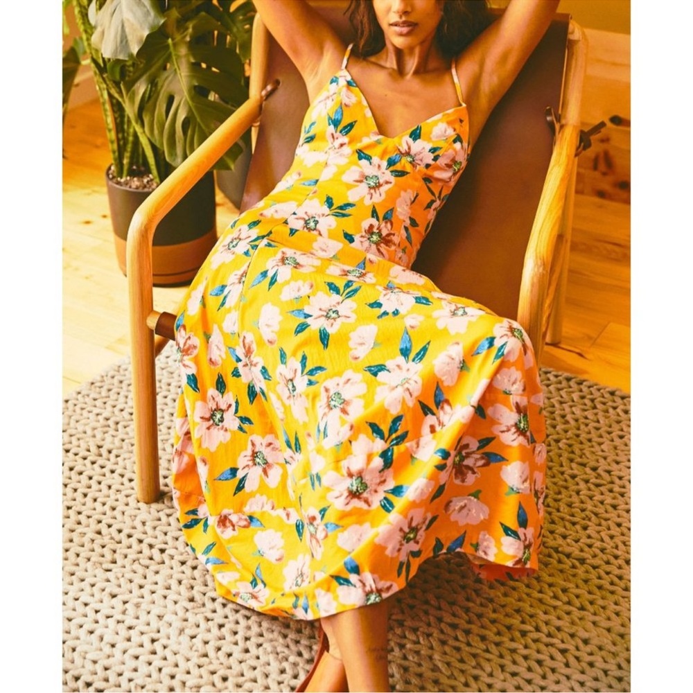 Free People | Finer Things Printed Midi Dress / Sunshine Combo - Picture 8 of 8